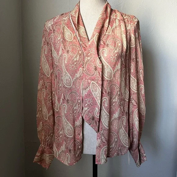 NWT PAIGE Cleobelle Paisley Silk Blouse Size XS - Picture 3 of 16